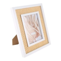 Cadre photo en jute bicolore pour photos 13 x 18 cm - DCasa