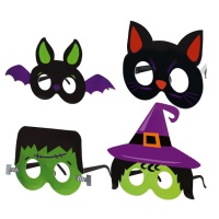 Lunettes d'Halloween pour enfants avec masques - 4 pcs.
