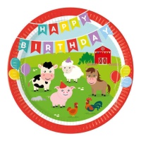 Assiettes Happy Farm 23 cm - 8 unités