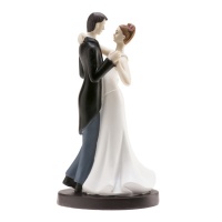 Figurine de gâteau de mariage dansant romantique - 16 cm