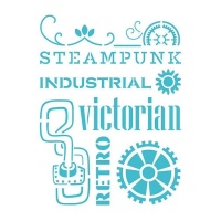 Pochoir textes Steampunk 20 x 28,5 cm - Artis decor - 1 unité