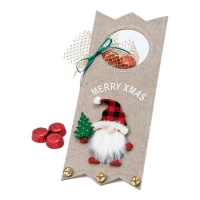 Accroche-porte gnome de Noël avec chocolats