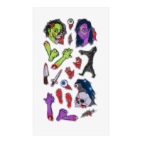 Autocollants en relief Halloween zombie - 1 feuille