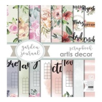 Kit de papiers scrapbooking pour journal de jardin - Artis decor - 8 feuilles