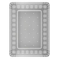 Plateau de Noël rectangulaire en carton avec broderie argentée 25 x 34 cm - 1 pce.