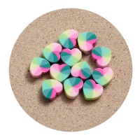perles de coeur colorées de 1 cm - 12 pcs.
