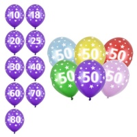 Ballons d'anniversaire en latex 30 cm - PartyDeco - 6 pcs.