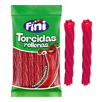 Réglisse rouge tressé fourré à la fraise - Fini - 125 gr