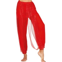 Pantalon de danse orientale rouge
