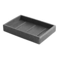 Porte-savon rayé gris 10,6 x 7,1 cm