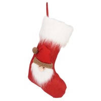 Chaussette du Père Noël barbu de 47 cm