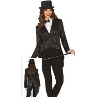 Veste queue-de-pie à paillettes pour femme