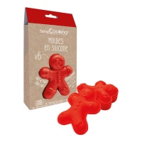 Moules en silicone pour bonhomme de pain d'épice - scrapcooking - 6 pcs.