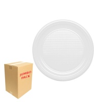 Assiettes rondes en plastique blanc de 20 cm - 1000 pcs.