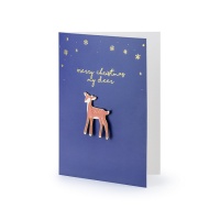 Carte de voeux Joyeux Noël Mon cerf avec épingle à cerf