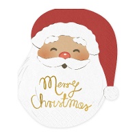Serviettes de Noël Santa Claus de 13,4 x 16 cm - 12 unités
