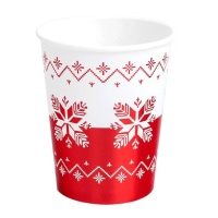 Coupes de Noël brodées rouges 270 ml - 6 unités