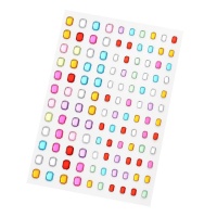 Stickers en cristaux de pierre multicolores - 120 pcs.