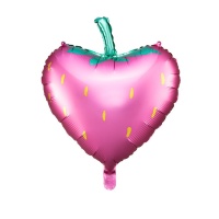 Ballon coeur fraise 51 x 58 cm - Partydeco