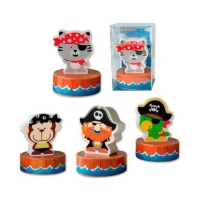Taille-crayon et gomme Pirates assortis - 1 pc.