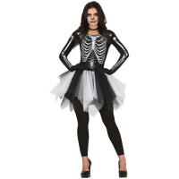 Costume de squelette avec tulle pour femmes