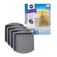 Moule à gâteau carré de 15 cm en acier - Wilton - 4 pièces