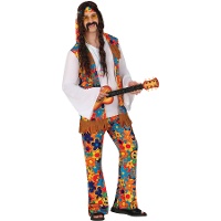 Costume de hippie coloré à motifs floraux pour homme