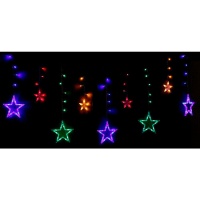 138 rideau led étoiles multicolores