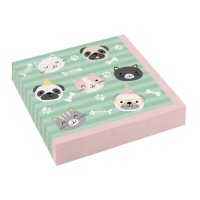 Serviettes de table Mascottes 16,5 x 16,5 cm - 20 pcs.