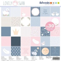 Kit de papier pour scrapbooking de Lovely Swan - Artemio - 60 feuilles