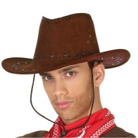 Chapeau de cow-boy marron avec détails
