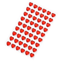 1.2 cm coeur rouge 3D cristaux autocollants - 54 pcs.