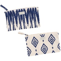 Trousse de toilette Ikat bleue plate de 30 x 22 cm - 1 unité