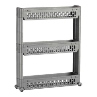 67 x 54,5 x 13 cm Organisateur polyvalent à 3 niveaux avec roulettes