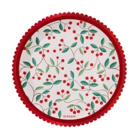 Assiettes de Noël avec gui 18 cm - 8 pcs.