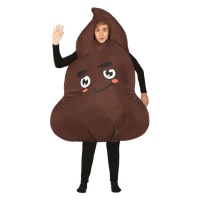 Costume d'émoticône de caca gonflable pour adultes