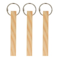 Porte-clés en bois rectangulaire 11,5 x 1,5 x 1,5 cm - 3 pcs.
