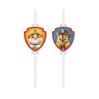 Paw Patrol pailles en papier - 4 pcs.