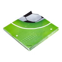 Serviettes de Football ballon sur gazon de 16,5 x 16,5 cm - 12 unités