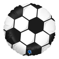 Ballon de football noir et blanc 46 cm - Grabo