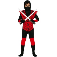 Costume de ninja rouge et noir pour enfants
