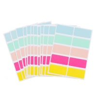 Writing Stickers rectangles de couleur - 12 feuilles