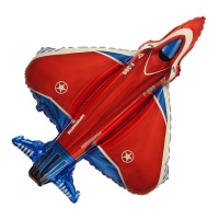 Ballon avion de chasse rouge, 99 cm - Conver Party