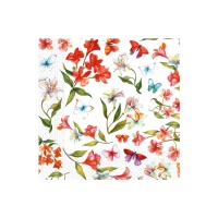 Serviettes de table Fleurs et papillons 16,5 x 16,5 cm - 20 pcs.