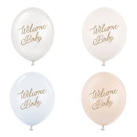 Ballons en latex Welcome Baby 30 cm - 50 pcs.