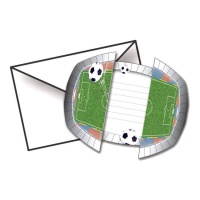 Invitations au stade de football 17 cm - 8 unités