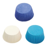 Capsules à cupcake bleu, bleu marine et blanc - Decora - 75 pcs.