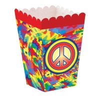 Boîte à popcorn hippie - 12 unités
