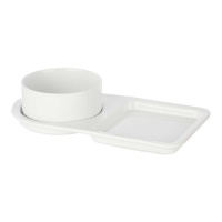 Bol de 600 ml et assiette brunch en porcelaine de 32,5 x 17,5 cm - 2 pcs.