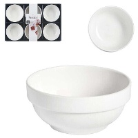 Bols à goûter ronds de 0,2 L en porcelaine blanche - 6 pièces